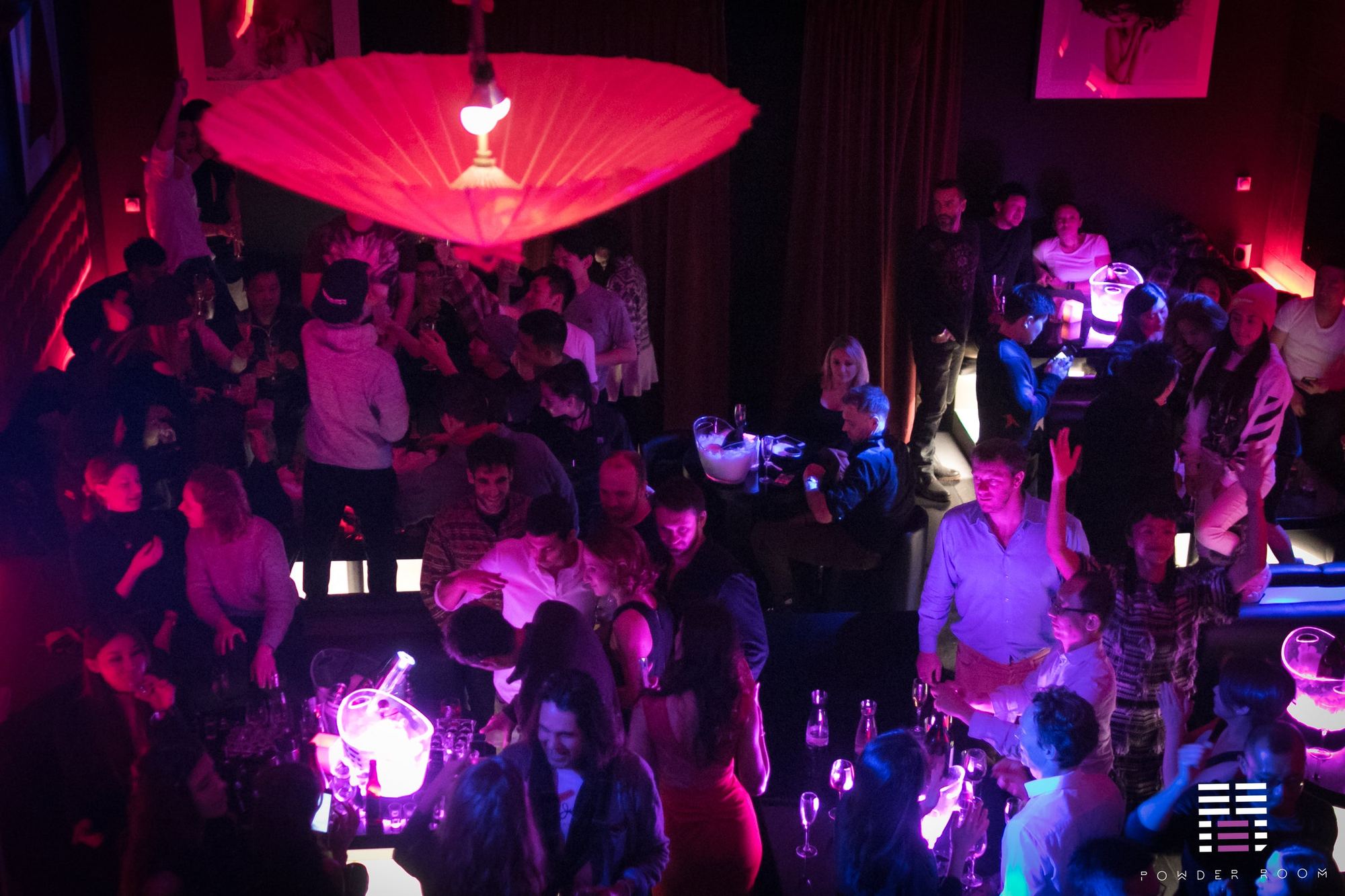 A packed dance floor at Powder Room Niseko