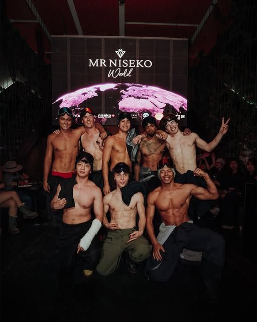 Mr Niseko World contestants on stage